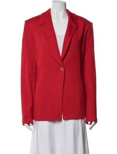 Pre-owned St John Wool Blazer In Red