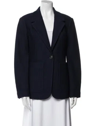 Pre-owned St John Wool Blazer W/ Tags In Blue