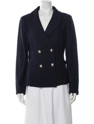 Pre-owned St John Wool Blazer W/ Tags In Blue