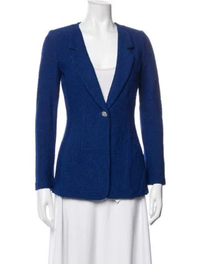 Pre-owned St John Wool Blazer W/ Tags In Blue