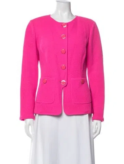 Pre-owned St John Wool Blazer W/ Tags In Pink