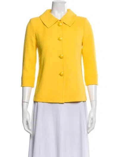 Pre-owned St John Wool Blazer W/ Tags In Yellow