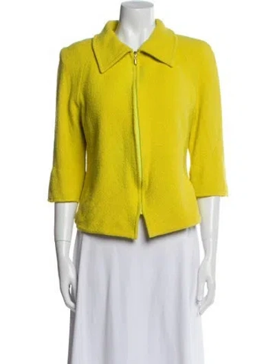 Pre-owned St John Wool Blazer In Yellow