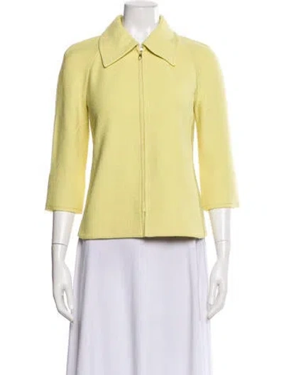 Pre-owned St John Wool Blazer In Yellow