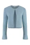 St John Wool Blend Blazer In Blue