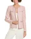St John St. John Styles Jacket-shellmixedmedia In Pink