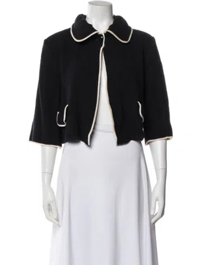 Pre-owned St John Wool Bolero In Black