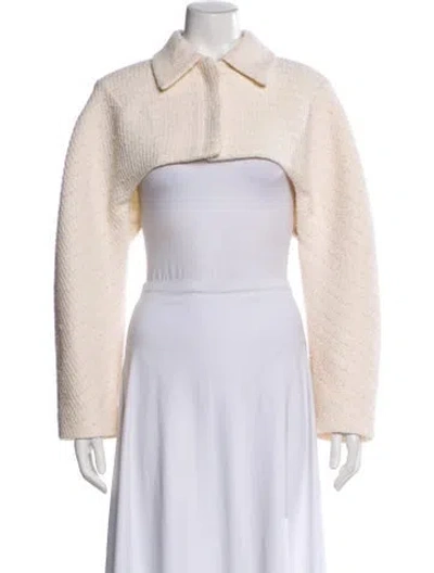 Pre-owned St John Wool Bolero In Neutral