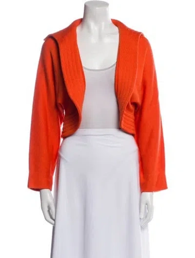 Pre-owned St John Wool Bolero In Orange
