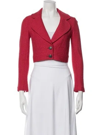 Pre-owned St John Wool Bolero In Red