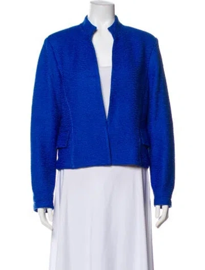 Pre-owned St John Wool Bolero W/ Tags In Blue