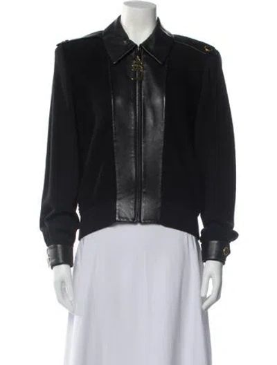 Pre-owned St John Wool Bomber Jacket In Black