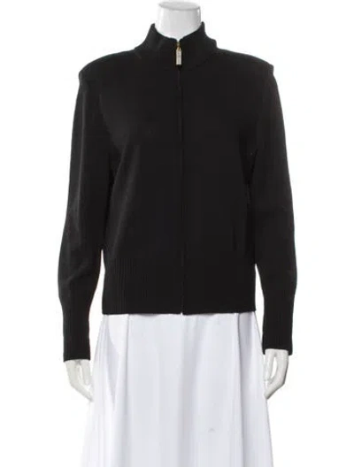 Pre-owned St John Wool Bomber Jacket In Black