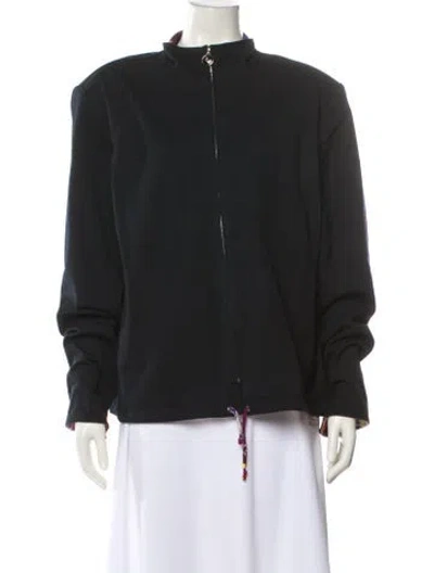 Pre-owned St John Wool Bomber Jacket In Blue