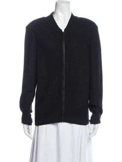 Pre-owned St John Wool Bomber Jacket In Blue