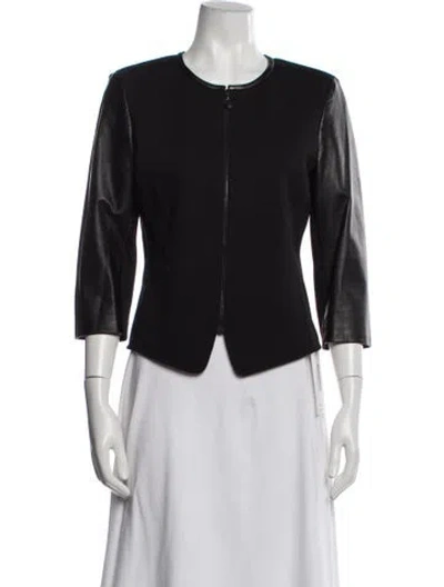 Pre-owned St John Wool Bomber Jacket In Gray