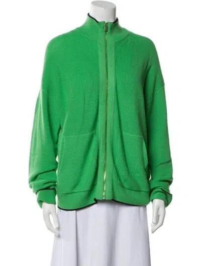Pre-owned St John Wool Bomber Jacket In Green