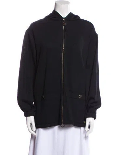 Pre-owned St John Wool Bomber Jacket W/ Tags In Black