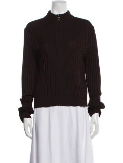 Pre-owned St John Wool Bomber Jacket W/ Tags In Brown