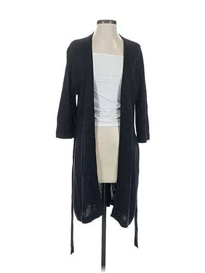 Pre-owned St John Wool Cardigan Sweater In Black