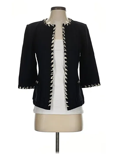 Pre-owned St John Wool Cardigan Sweater In Black
