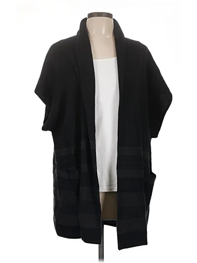 Pre-owned St John Wool Cardigan Sweater In Black