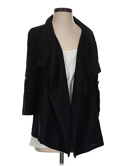 Pre-owned St John Wool Cardigan Sweater In Black
