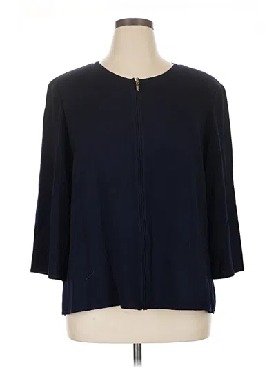 Pre-owned St John Wool Cardigan Sweater In Blue