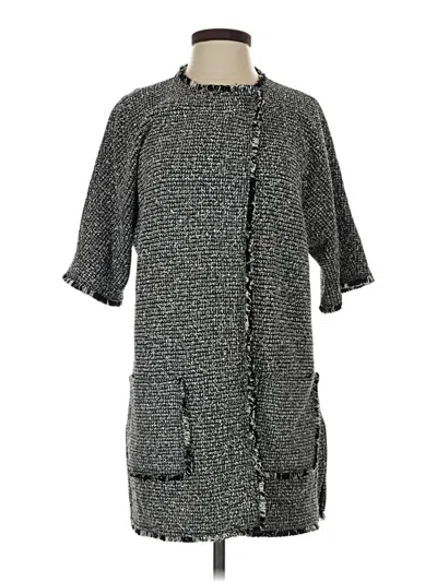 Pre-owned St John Wool Cardigan Sweater In Gray