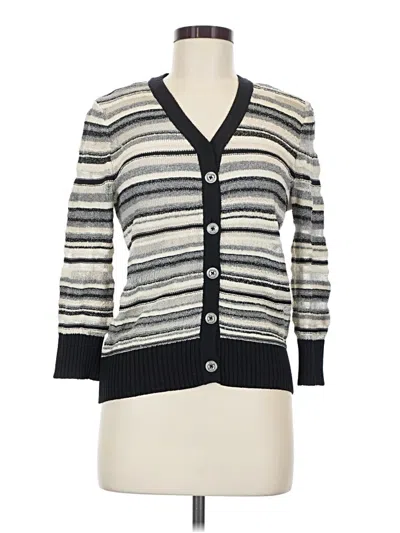 Pre-owned St John Wool Cardigan Sweater In Ivory