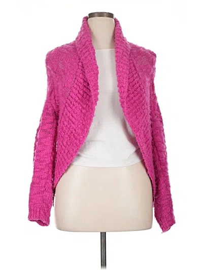 Pre-owned St John Wool Cardigan Sweater In Pink