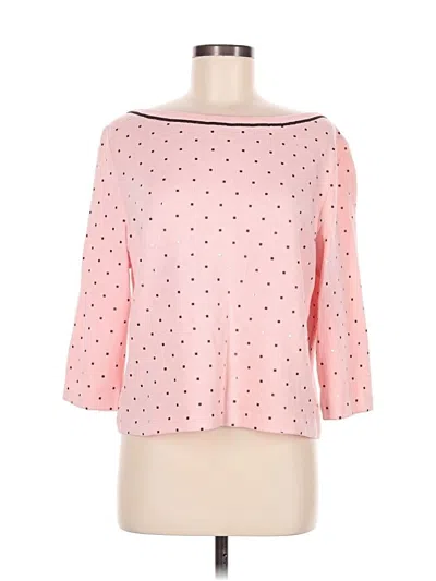 Pre-owned St John Wool Cardigan Sweater In Pink