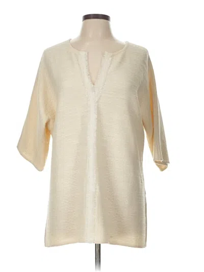 Pre-owned St John Wool Cardigan Sweater In White