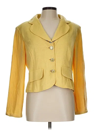 Pre-owned St John Wool Cardigan Sweater In Yellow