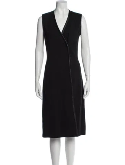 Pre-owned St John Wool Coat In Black