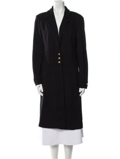 Pre-owned St John Wool Coat In Black