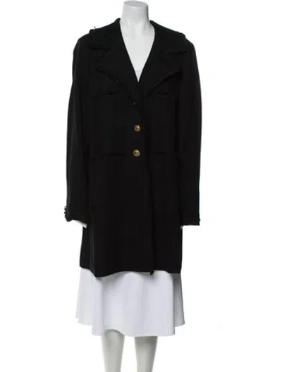 Pre-owned St John Wool Coat In Black