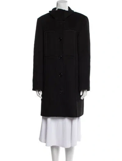 Pre-owned St John Wool Coat In Black