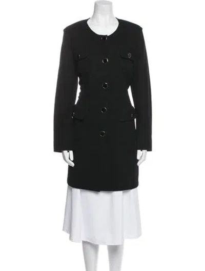 Pre-owned St John Wool Coat In Black