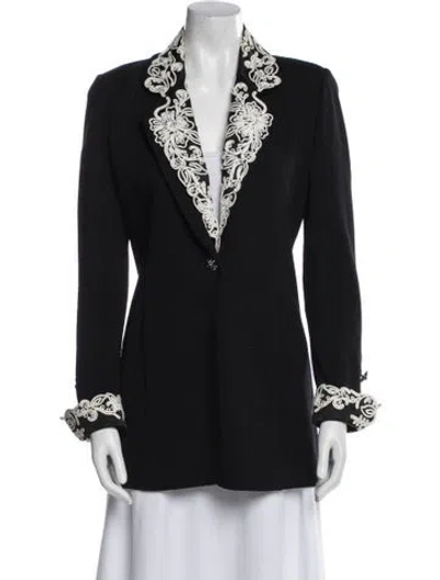 Pre-owned St John Wool Coat In Black