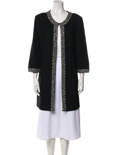 Pre-owned St John Wool Coat In Black