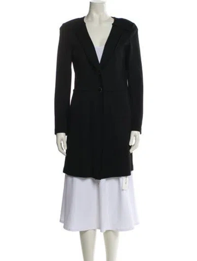 Pre-owned St John Wool Coat In Black