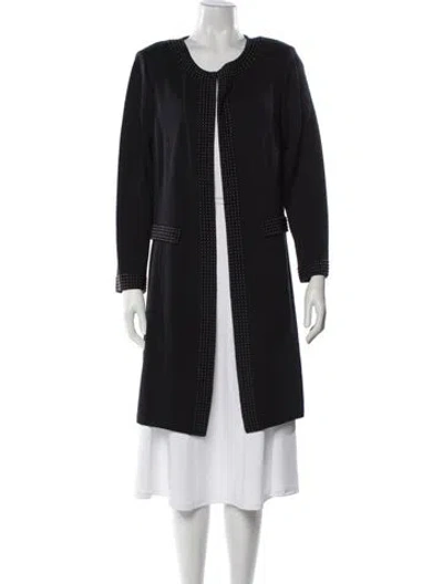 Pre-owned St John Wool Coat In Black
