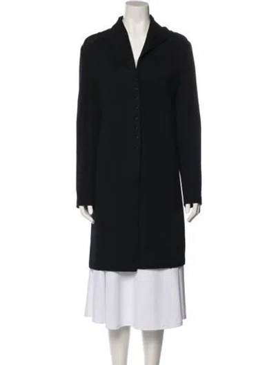Pre-owned St John Wool Coat In Black