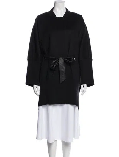 Pre-owned St John Wool Coat In Black