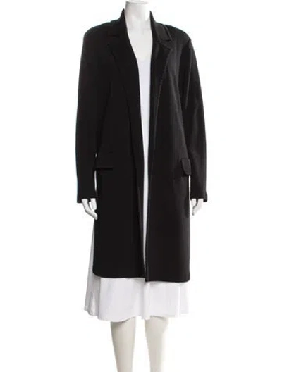 Pre-owned St John Wool Coat In Black