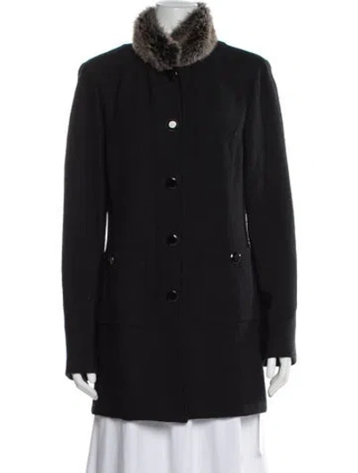 Pre-owned St John Wool Coat In Black