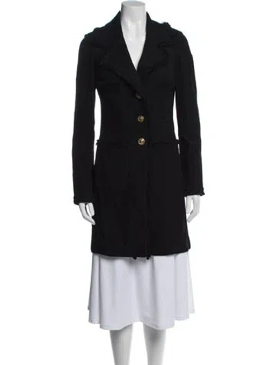 Pre-owned St John Wool Coat In Black