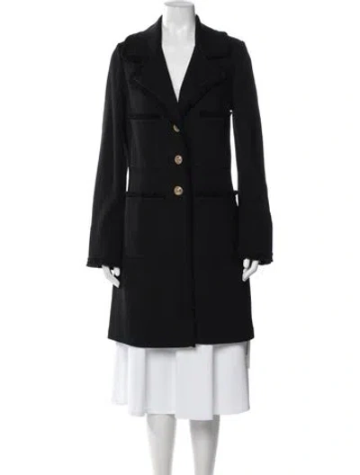 Pre-owned St John Wool Coat In Black