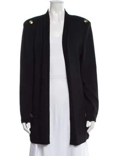 Pre-owned St John Wool Coat In Black